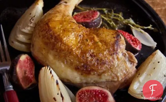 Pui fiert și smochine cu miere Gastrique
