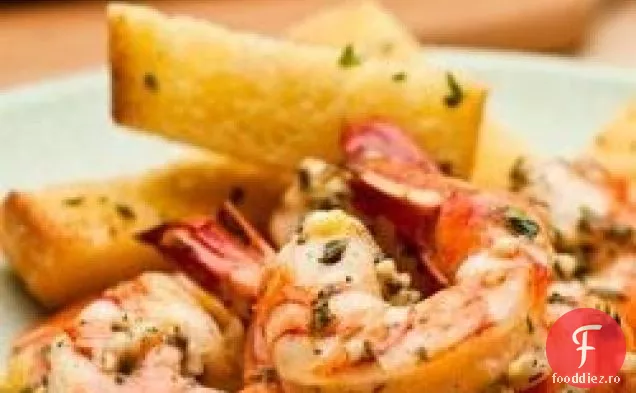 Scampi de creveți cu pâine cu usturoi