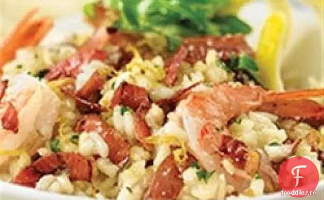 Risotto cu lămâie cu Prosciutto Margherita și creveți