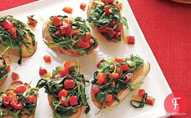 Bruschetta cu ardei și Pepperoni
