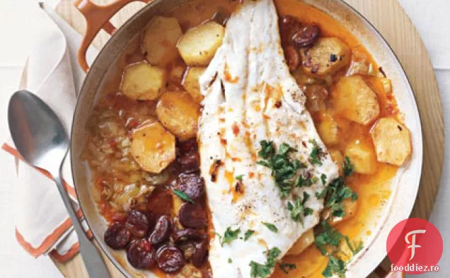 Cod la cuptor și Chorizo
