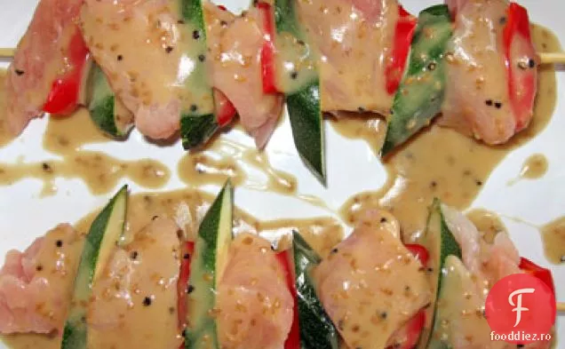 Kebab de curcan marinat cu lămâie și usturoi