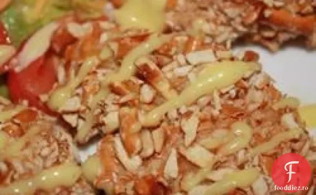 Pui de muștar cu miere cu crustă de covrig