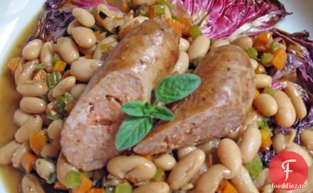 Cârnați italieni cu fasole albă și Radicchio