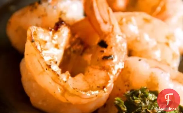 Creveți la grătar cu Salsa Verde