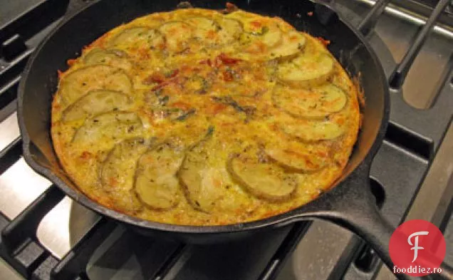Frittata cu verdeață de muștar, Pancetta și cartofi