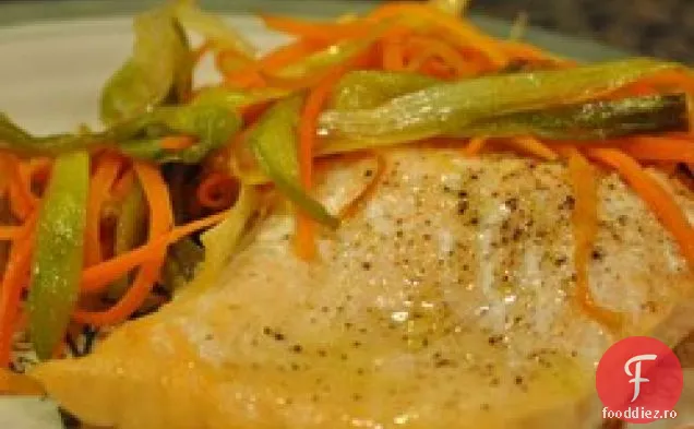 Somon cu praz caramelizat