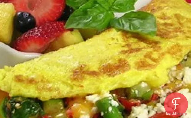 Omletă grecească cu sparanghel și brânză Feta