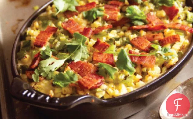 Cum să gătești grâu cu porumb la grătar, ardei iute prăjiți și Fontina