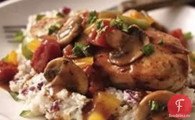 Cacciatore de pui cu piure cremos de cartofi
