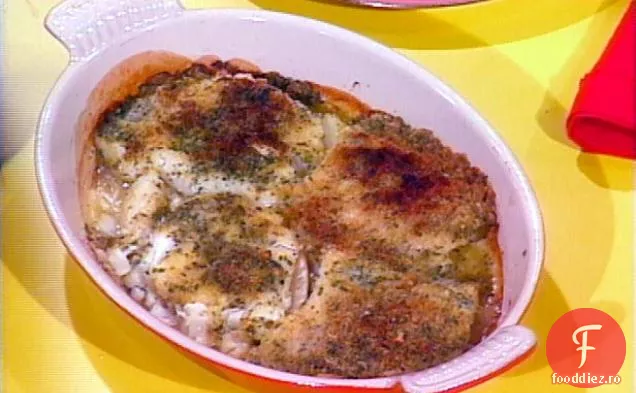 Cod prăjit la cuptor, Crustat cu ierburi