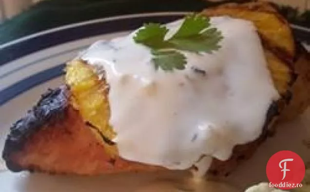 Pui de nucă de cocos cu ananas la grătar