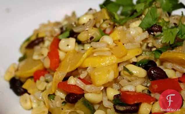 Porumb Dulce, Dovlecei Și Ardei Hash Cu Fasole Neagră