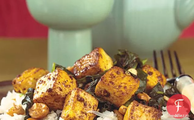 Tofu prăjit cu orez de nucă de cocos