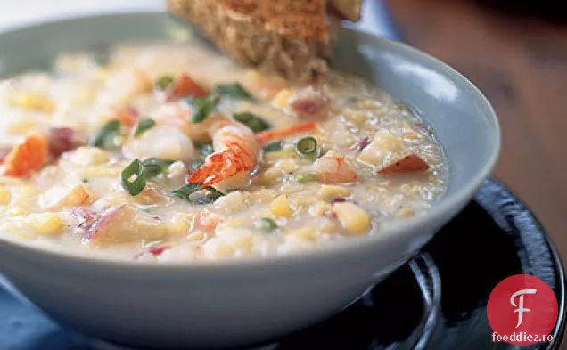 Chowder de creveți și porumb