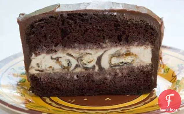 Tort De Pâine Cu Ciocolată Umplut Cu Înghețată-Nu Este Necesar Un Mixer!