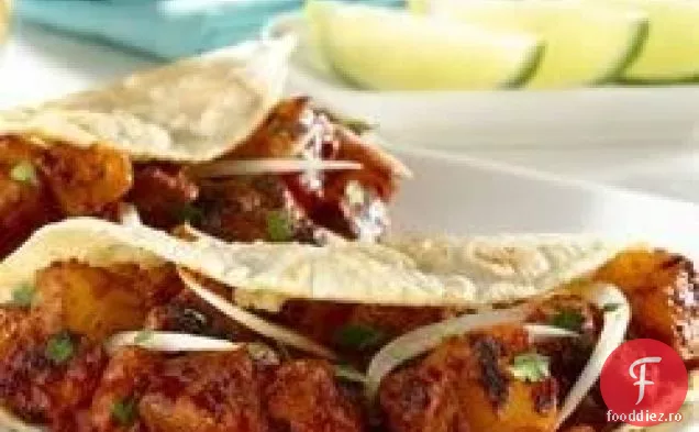 Tacos al Pastor în stil casnic (Tacos de porc din Chile și ananas)