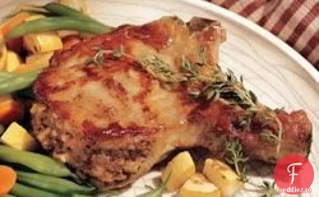 Cotlet de porc umplut cu unt de arahide și mere
