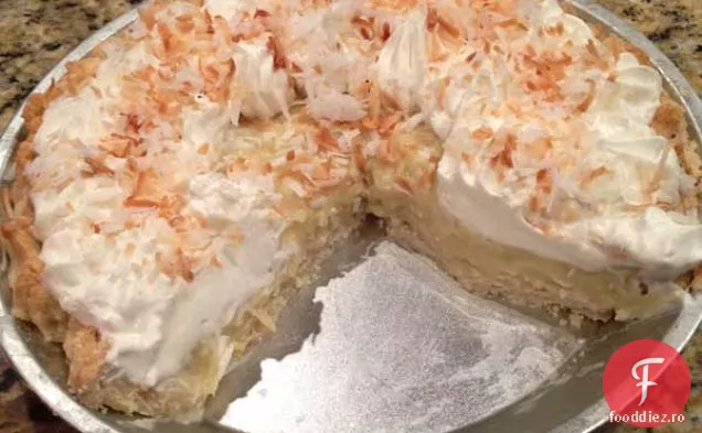 Plăcintă cu cremă de nucă de cocos cu lapte de cocos