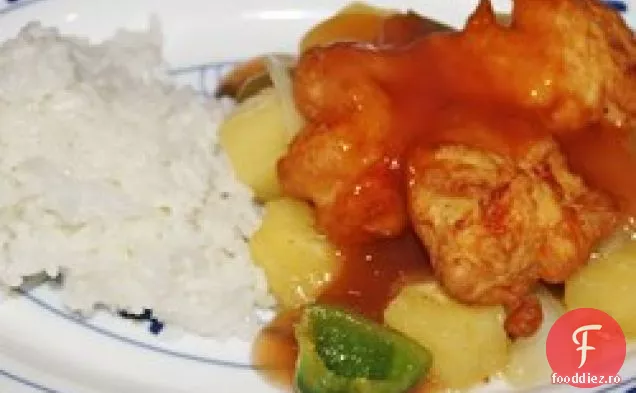 Pui dulce și acru prăjit