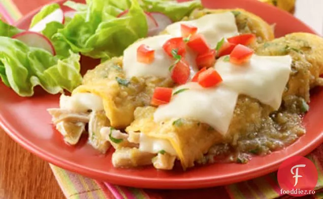 Enchiladas De Pollo Con Salsa Tomatillo