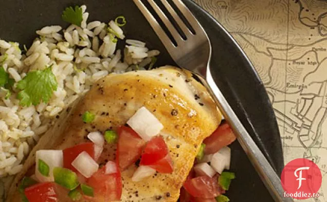 Saut piept de pui cu Pico De Gallo