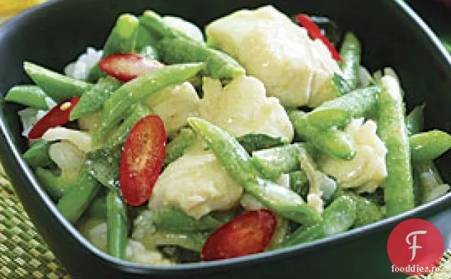 Curry Verde Cu Cod Și Fasole Verde