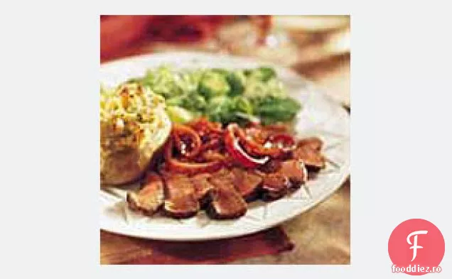 Friptură de mușchi cu gust de ceapă roșie