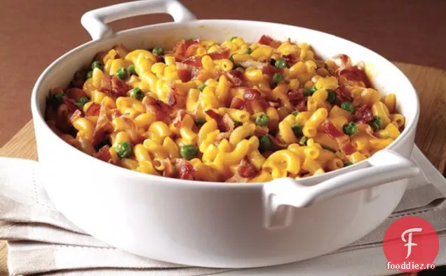 Brânză mac ' n ușoară cu slănină și mazăre