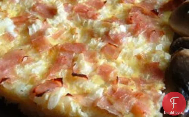 Quiche de mic dejun cu șuncă și brânză