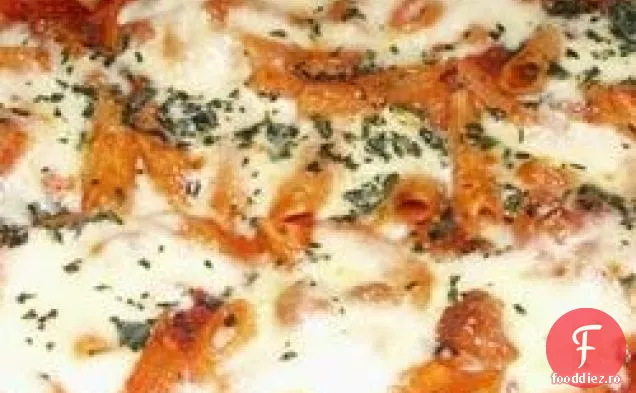 Penne la cuptor cu cârnați italieni