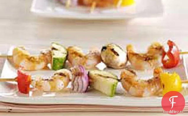 Margarita creveți și legume Kabobs