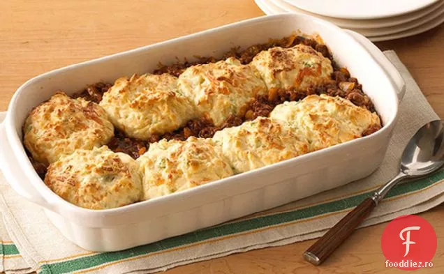 Biscuit-Topped Tomate-Carne De Vită Coace