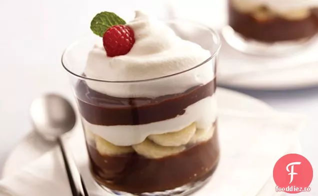 Parfaits De Ciocolată-Banane Cu Conținut Scăzut De Grăsimi