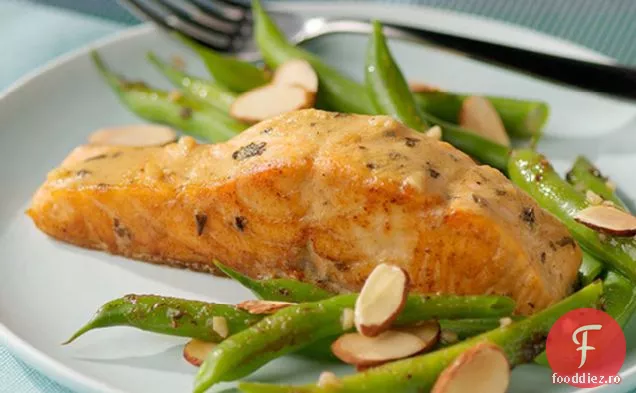 Somon Balsamic cu fasole verde Amandine