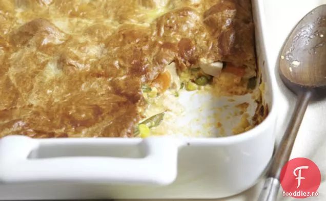 Sănătos de viață Cheesy pui oală plăcintă