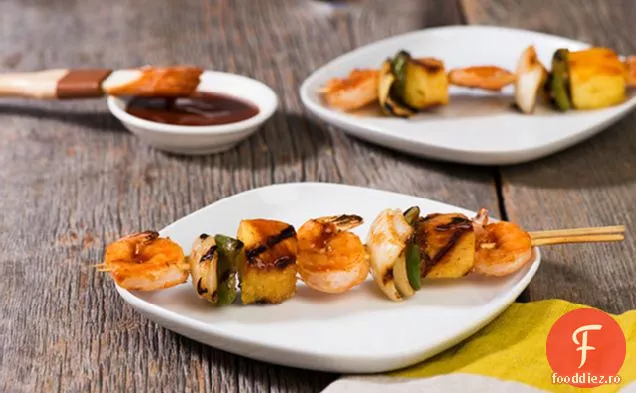 Ananas și grătar creveți Kabobs