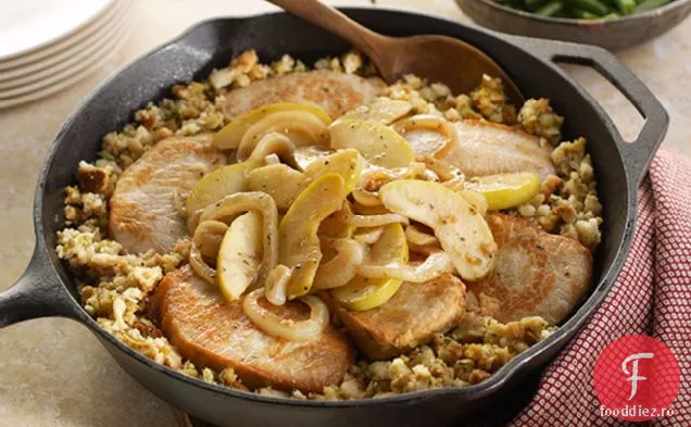 Tigaie De Porc Și Mere Cu Umplutură