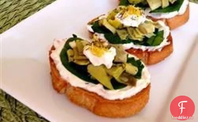 Inimă de anghinare și Crostini de măsline tocate
