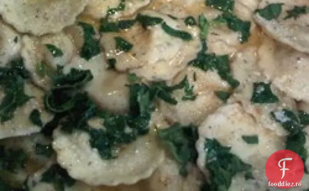 Ravioli de înger Alfredo cu ciuperci