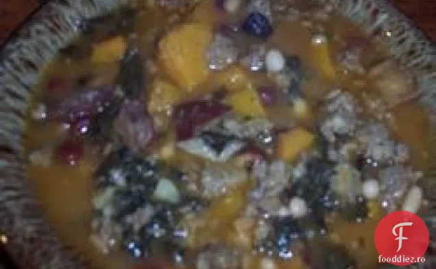 Supă de legume prăjite și varză