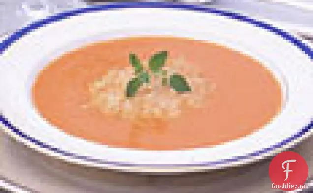 Supă de roșii prăjite cu napolitane de parmezan