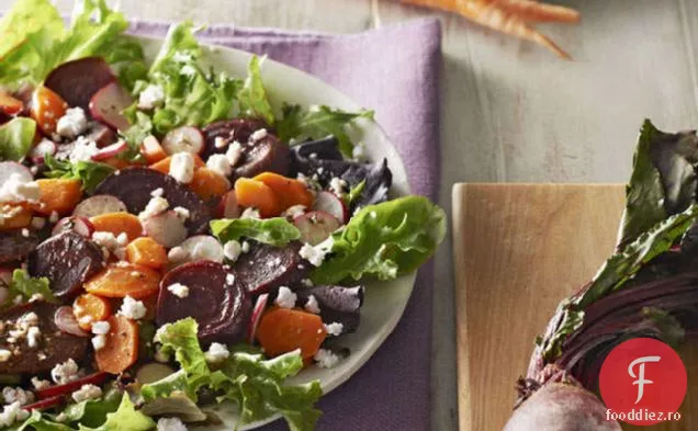 Salată prăjită de morcovi și sfeclă roșie