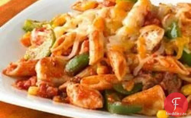 Tigaie de pui cu brânză și Salsa