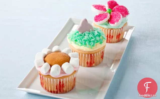 Cupcakes De Grădină Cu Flori