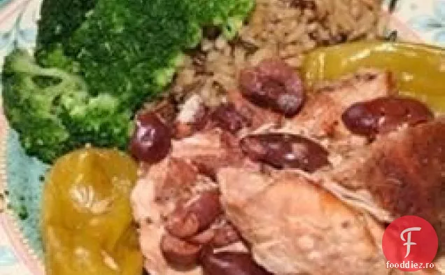Pui mediteranean cu Pepperoncini și Kalamatas
