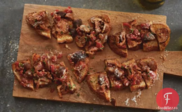 Bruschetta de parmezan cu Ragu de ciuperci