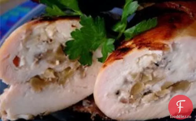 Brânză de nucă de pui învelită în slănină