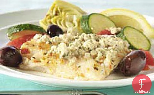 Pește mediteranean la cuptor cu măsline și anghinare