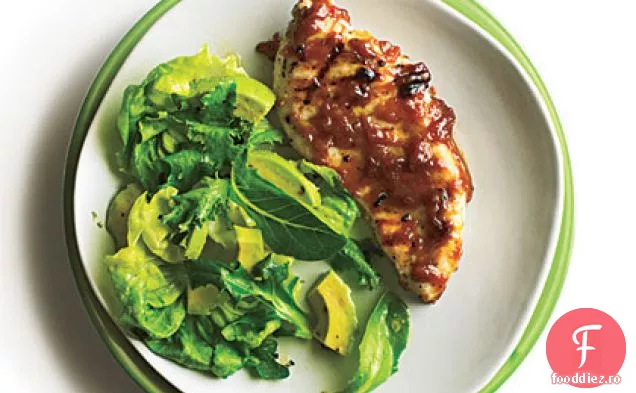 Pui la grătar cu unt de piersici Bourbon